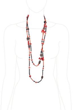 Бусы «Коралловая ночь»