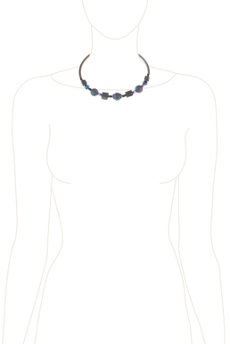 Колье-гривна «Рондо» (оливковый, фиолетовый)