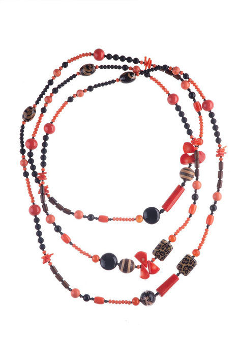 Бусы «Коралловая ночь»