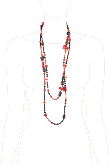 Бусы «Коралловая ночь»