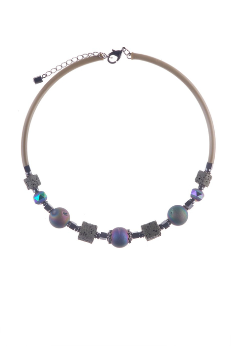 Колье-гривна «Рондо» (оливковый, фиолетовый)