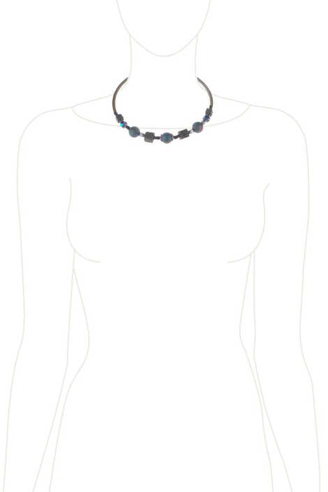 Колье-гривна «Рондо» (оливковый, фиолетовый)