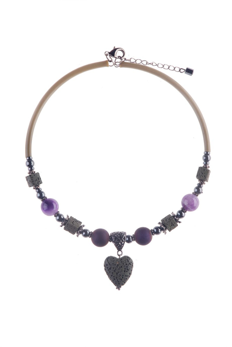 Колье-гривна «Рондо» (оливковый, фиолетовый)