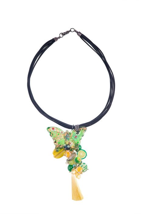 Колье «Летний Эльф» (зеленый, желтый)