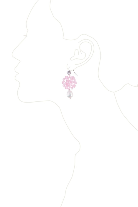 Серьги «Волшебное кружево» (розовый, белый)