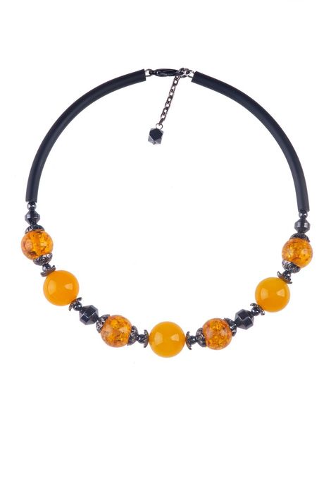 Колье-гривна «Рондо» (черный, желтый)