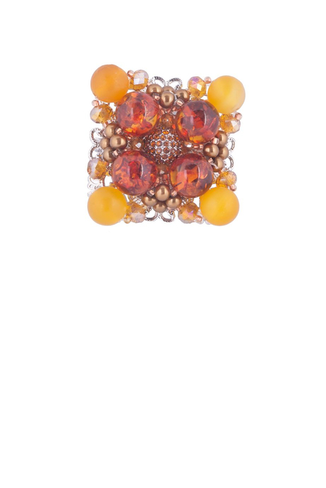 Брошь «Янтарный мир»